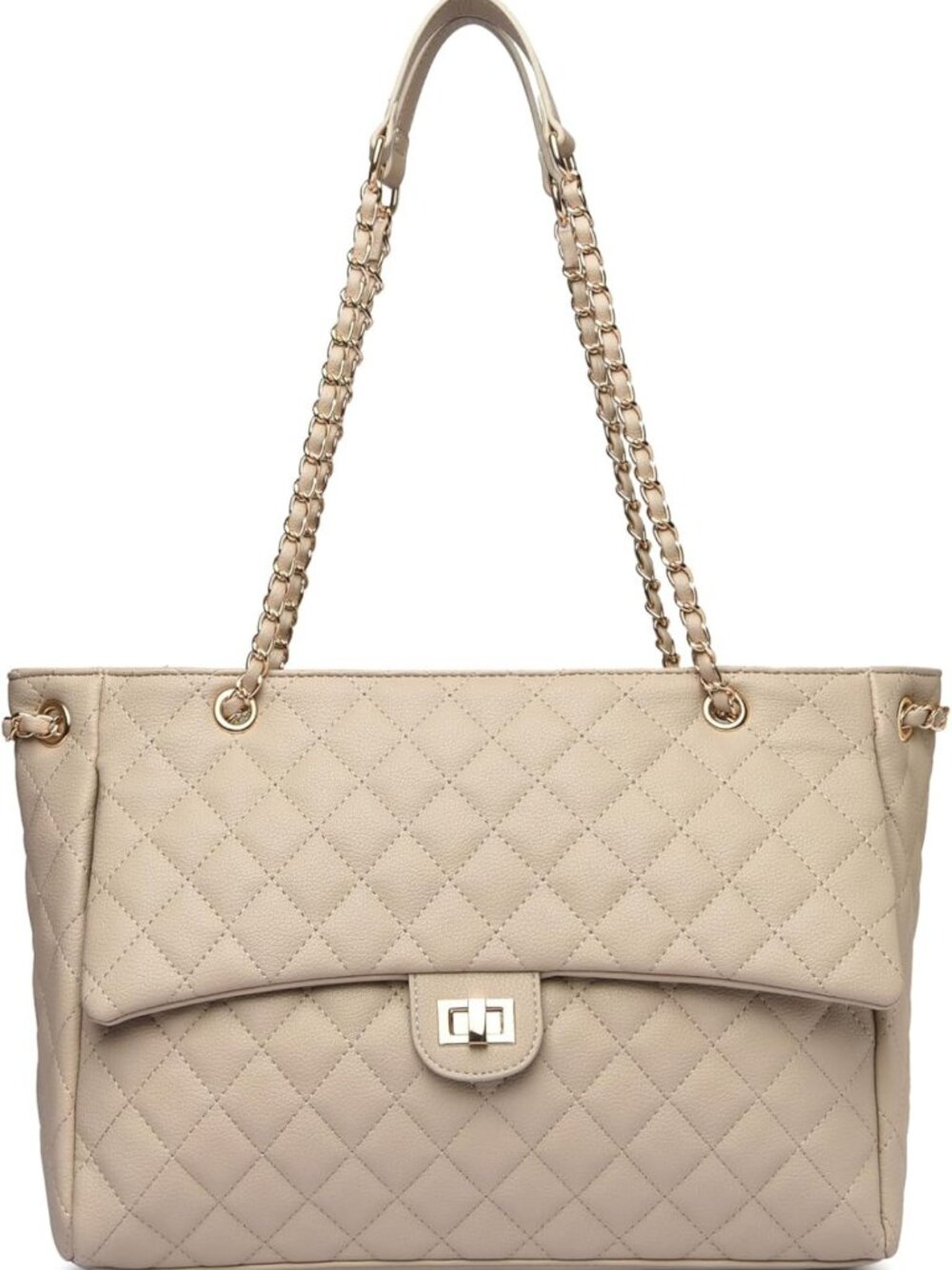 Quilted Leather Satchel Tote Bag for Women - Stylish Crossbody Handbag for Work
